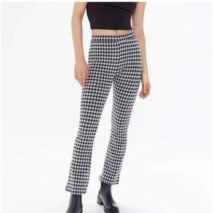 Urban Outfitters Casey Kick Flare Pants gingham pattern & elastic waistband.